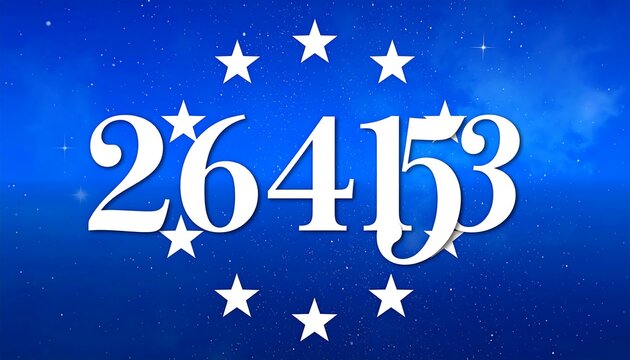Number sequence within a circle of stars on a starry blue background