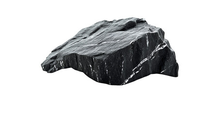 Naklejka premium Dark Rock with White Veins on Transparent Background for Geological Studies and Landscape Design Projects