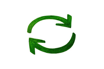 Green circular arrows on black background