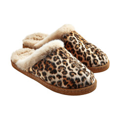 Cozy leopard print slippers with faux fur trim (1)