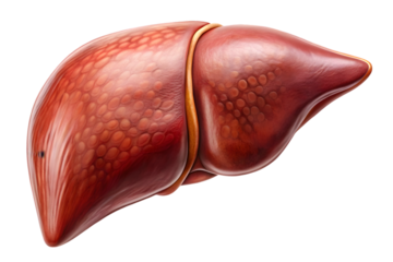 Medical alexandrian liver isolated on white background