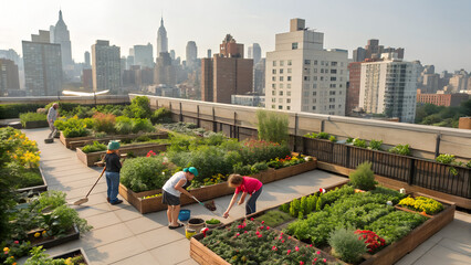 view of the city from the garden