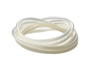 Clear plastic tubing coiled