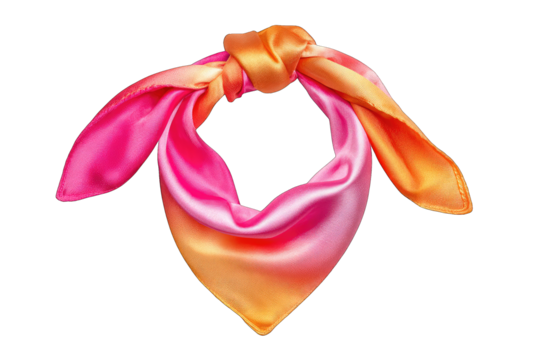 Vibrant silk scarf with tie, ombre colors