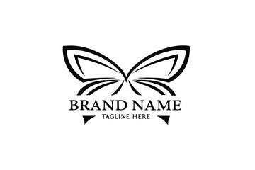 Butterfly Wing Abstract Shapes Logo Concept Isolated on White Background