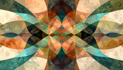 Abstract symmetrical pattern with layered colors