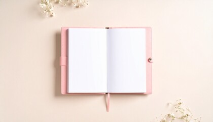 Blank Pink Notebook Mockup Elegant Stationery for Planners & Journals