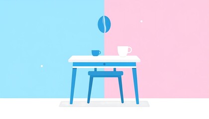 Simple cafe interior illustration