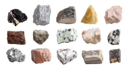 Collection of various rock samples