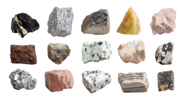 Collection of various rock samples