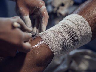 Emergency medical treatment hospital action scene clinical environment close-up view healthcare concept