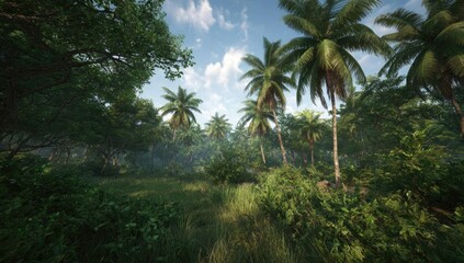 Obraz premium Lush tropical forest scene (1)
