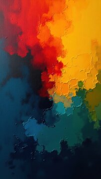 Abstract textured painting with vibrant colors and organic patterns
