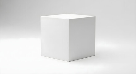 Minimalist White Cube, Geometric Form, Studio Lighting, Abstract Design.Mockup 