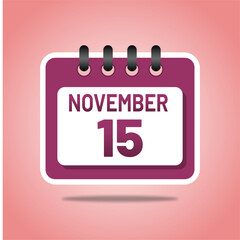 November 15 Vector Calendar Template