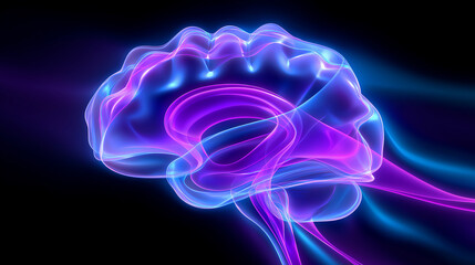 Digital illustration of a glowing human brain with neural connections and electric pathways.  
