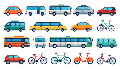 Fototapeta premium Modern Transportation Icon Set