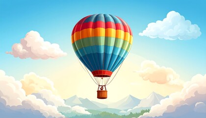 Fototapeta premium Colorful hot air balloon in a scenic sky