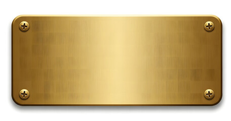 gold metal plate
Golden Blank Nameplate with Screws Isolated on White Background