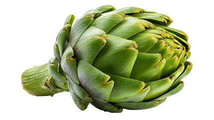 Fototapeta premium Isolated Artichoke on Transparent Background Fresh Green Vegetable Healthy Eating Culinary Ingredient Gourmet Food