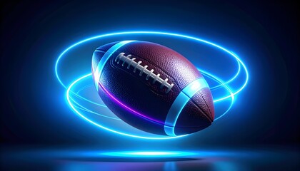 Floating Football with Neon Halo