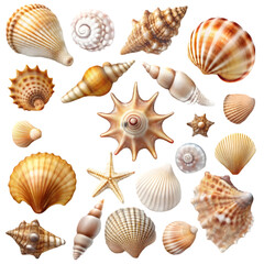 5154 seashell decoration isolated on a transparent background