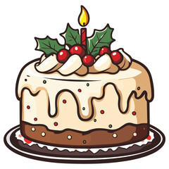 christmas cake, food, christmas, festival, vector, transparent background, cake, celebration, icon, tasty, party, delicious, birthday