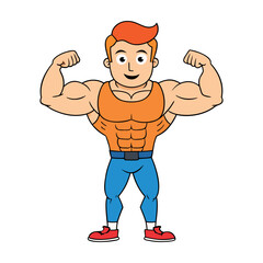 A set of body builder cartoon silhouette white bacground. Gym icon