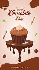 Chocolate Day Social Media Story Template Design Vector