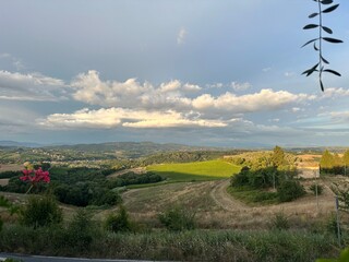 Tuscany landscape green hills