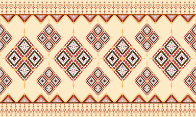 Seamless tribal geometric pattern in navy, gold, and ivory tones with diamond motifs. Ideal for textile prints, bohemian fashion, ethnic wallpaper, and cultural design projects.