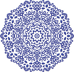 mandala line blue ornament