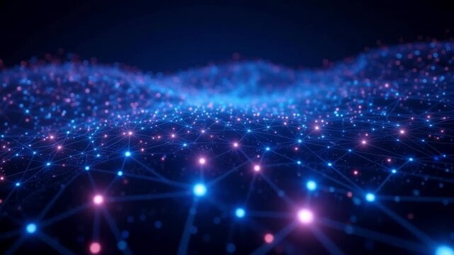 Abstract network connection digital technology background data flow visualization