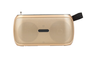 Retro Portable Radio Isolated on White Background
