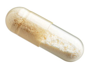  Open Beige Capsule with Powder Inside