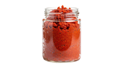 Isolated Ajvar in Glass Jar