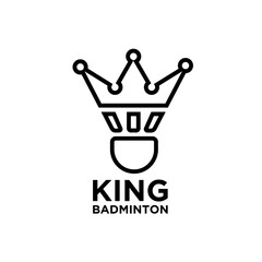 King Badminton Logo Concept Icon