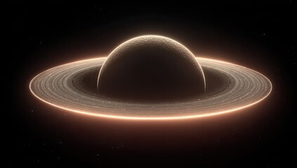 Ringed planet in dark space