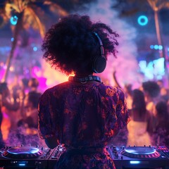 DJ at Tropical Night Party.
