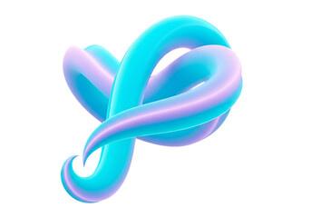 Vibrant holographic swirl abstract shape with pearlescent sheen dynamic movement transparent background