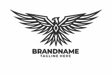 Obraz premium Stylized Eagle with Geometric Pattern on White Background design