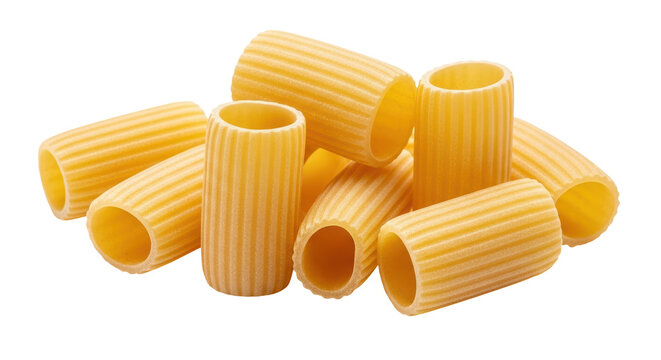 Isolated Rigatoni Pasta Pile