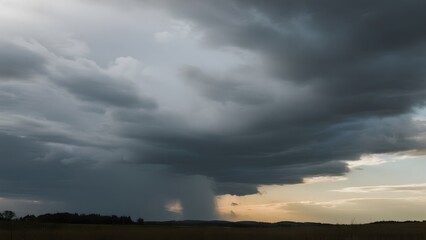 Fototapeta premium Dramatic Storm Clouds Over a Serene Landscape