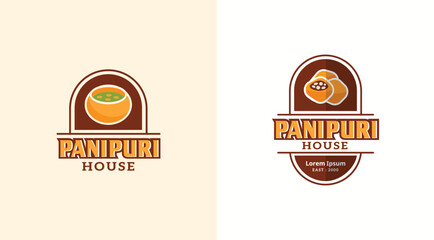 Pani Puri Logo Vector &ndash; Indian Street Food Snack Design