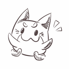 Adorable cartoon kitten sketch radiating playful joy and delightful charm, perfect for children's books, charming greeting cards, and whimsical branding with a touch of sweetness