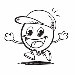 Joyful cartoon character running with enthusiasm, perfect for children's illustrations, playful designs, and branding that evokes happiness and fun, original scalable vector graphic