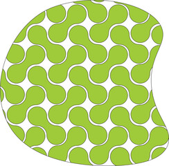 Lime Green Wavy Modular Pattern Texture in blob shape. 