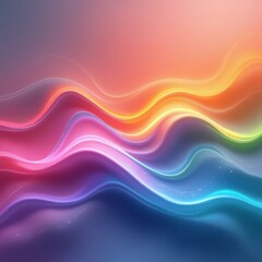 Fototapeta premium abstract colorful wave background, Abstract wavy rainbow pattern with fluid curves and soft glowing edges