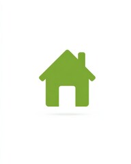 Fototapeta premium Eco-Friendly Abode: A clean, vibrant green house icon, symbolizing sustainability, eco-consciousness, and the warmth of home.