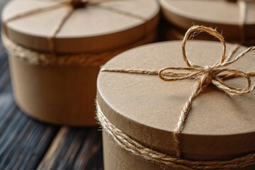 Eco Gifts Tied Kraft Boxes.